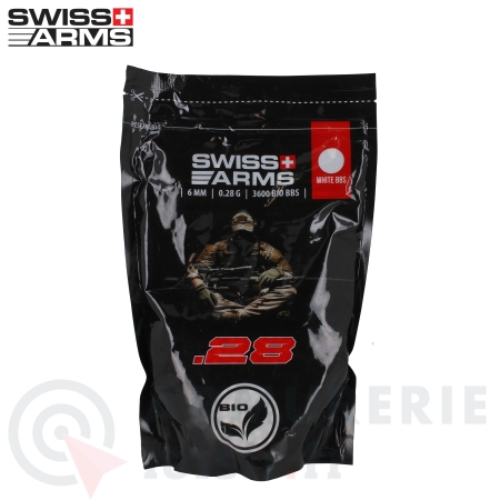 Sac Swiss Arms 3600 billes 0,28 gr 6mm bio BBS