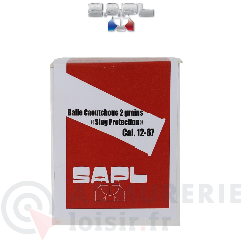 5 Cartouches SAPL Slug Protection 2 grains caoutchouc 12/67
