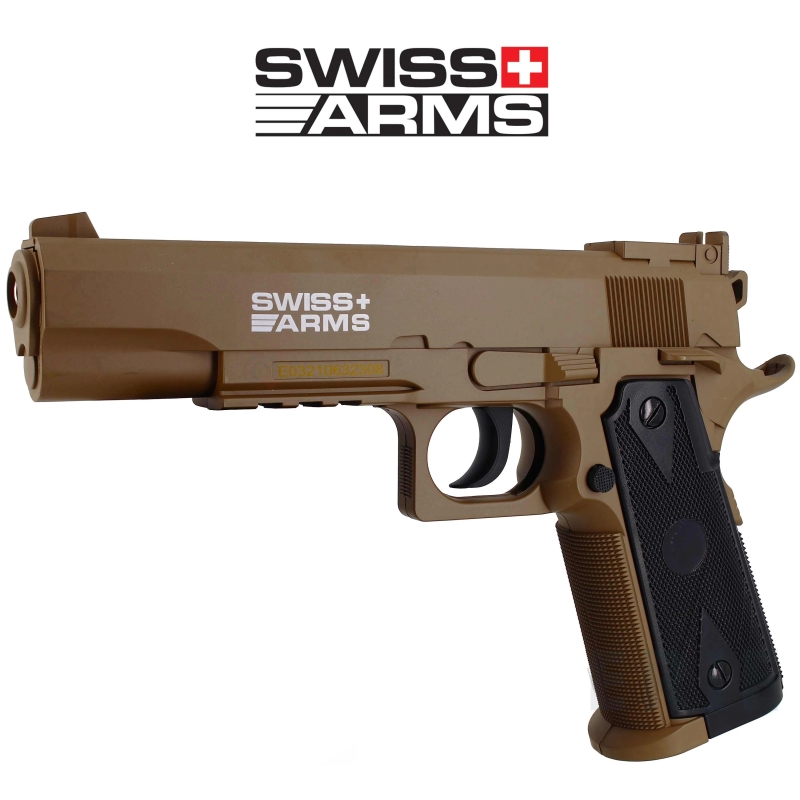 Swiss Arms P1911 match CO2 Tan semi auto (2 joules)