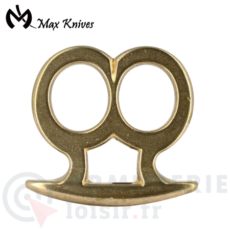 Poing Am&eacute;ricain de d&eacute;fense Max-Knives 2 Doigts Laiton