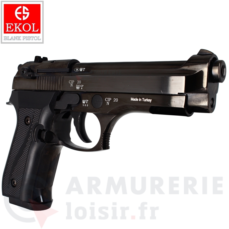 Destockage - Pistolet &agrave; blanc Beretta 92FS Ekol firat magnum noir 9mm Pak