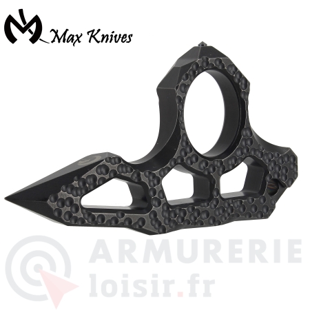 Poing Am&eacute;ricain Knuckan 100% Titane black avec pointe