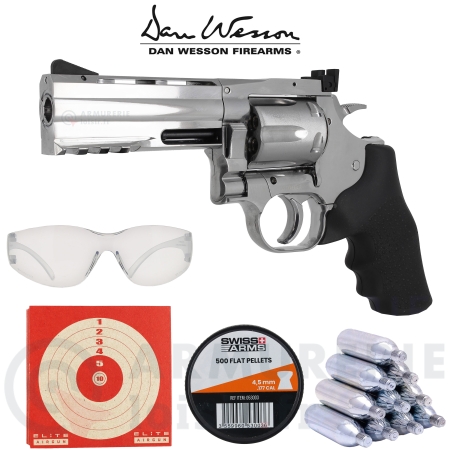 Revolver Dan Wesson 715 4"  silver 4,5mm CO2...