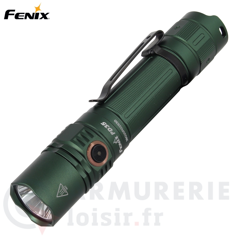 Lampe tactique Fenix PD35 V3.0 Tropical verte (1700 lumens)