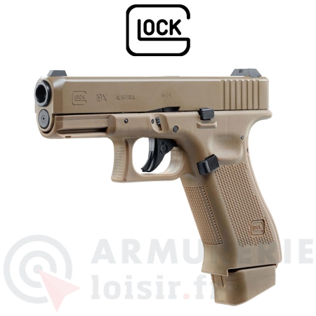 Pistolet Glock 19X coyote CO2 Blowback 6mm (1.6 joules)