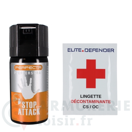 Pack bombe lacrymo poivre + lingette...