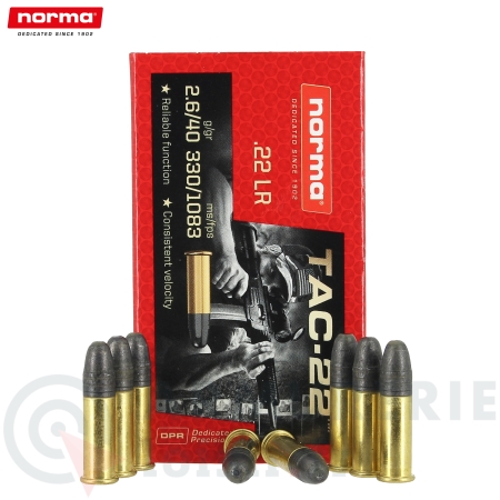 Boite de 50 Norma Tac-22 Grande Vitesse - 22LR (40gr)