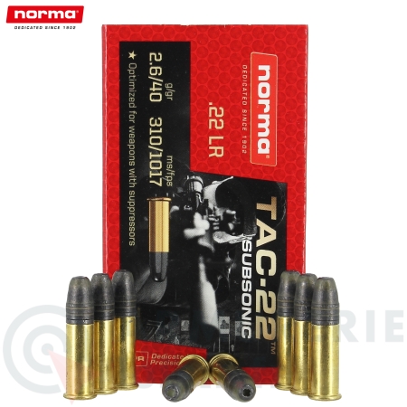 50 cartouches Norma Tac-22 Subsonic Hollow Point -...