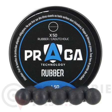 Boite de 50 billes Praga caoutchouc - .50