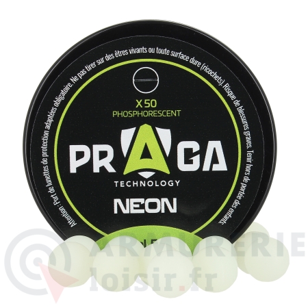 Boite de 50 billes Praga fluorescentes - .50