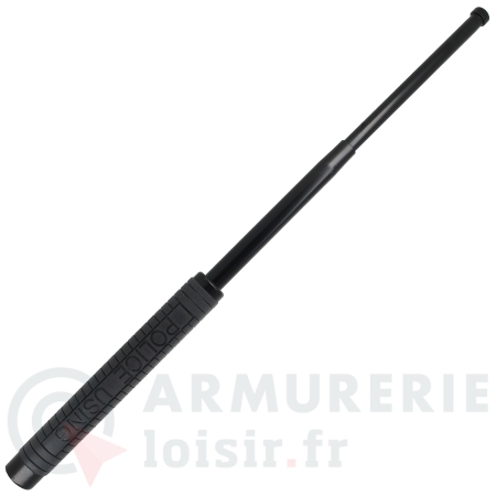 Matraque t&eacute;lescopique Police acier noir 21" (53 cm)