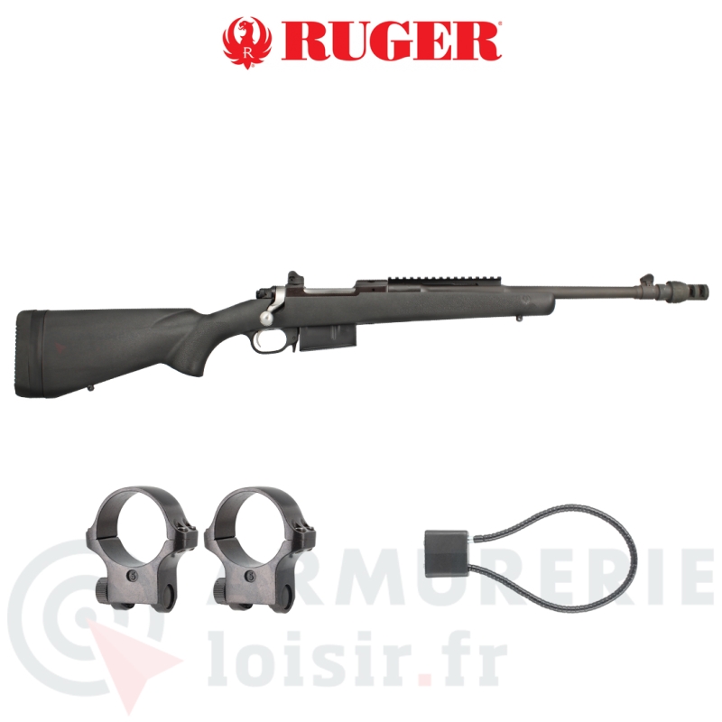 Carabine Ruger Gunsite Scout crosse synth&eacute;tique noir cal .308 Win
