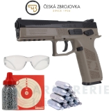 Pack pistolet CZ P-09 CO2 Calibre 4,5mm DT-FDE (3.7 joules)