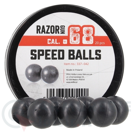 20 balles caoutchouc Razor Gun Speed Balls - .68