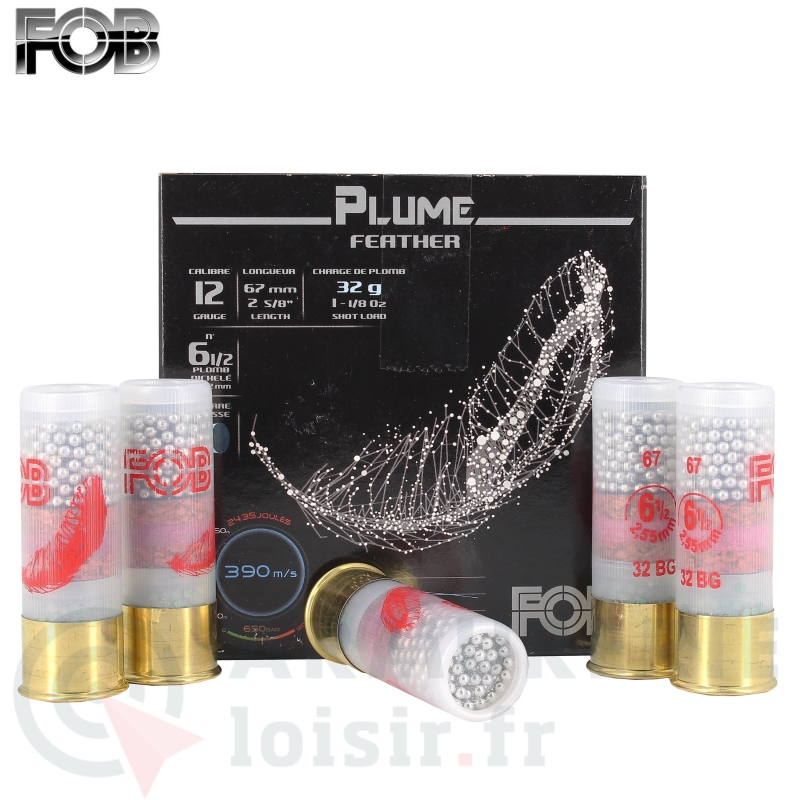 25 Cartouches Fob Plume plombs 6.5 - 12/67 (32g)