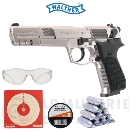 Pistolet Umarex Walther CP88 Competition Nickel -...