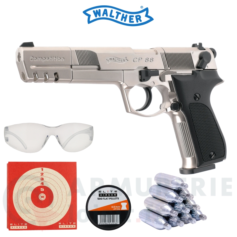 Pistolet Umarex Walther CP88 Competition Nickel - 4.5mm (7.5 joules)