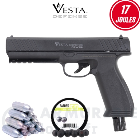 Pistolet de d&eacute;fense Vesta PDW50 CO2 - .50 (17 joules)