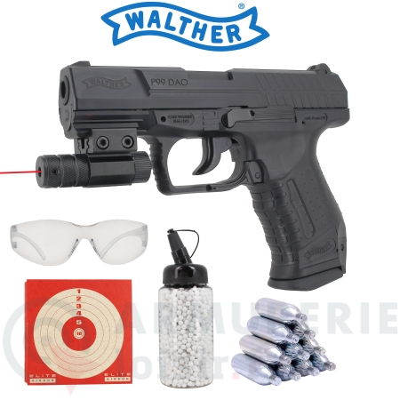 Pistolet Co2 Walther P99 DAO 6mm + Laser (2 joules)