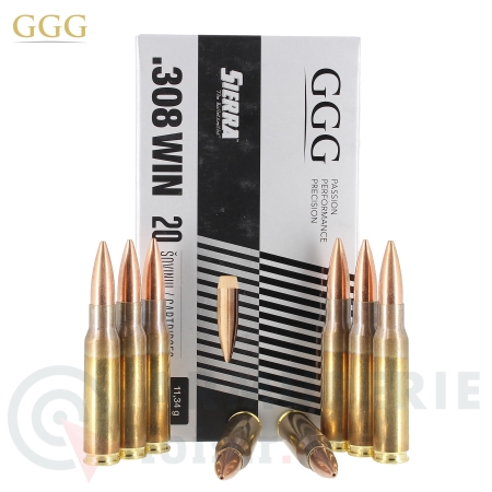 20 cartouches GGG Sierra HPBT Match - 308 Win (175 gr)
