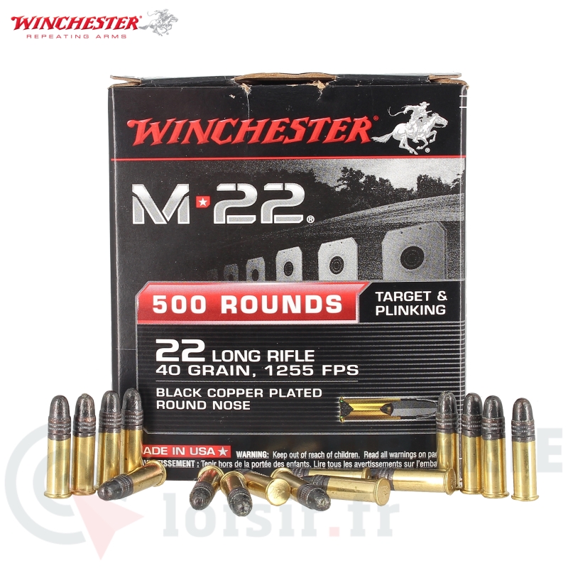 500 balles Winchester M22 40 grains - 22LR