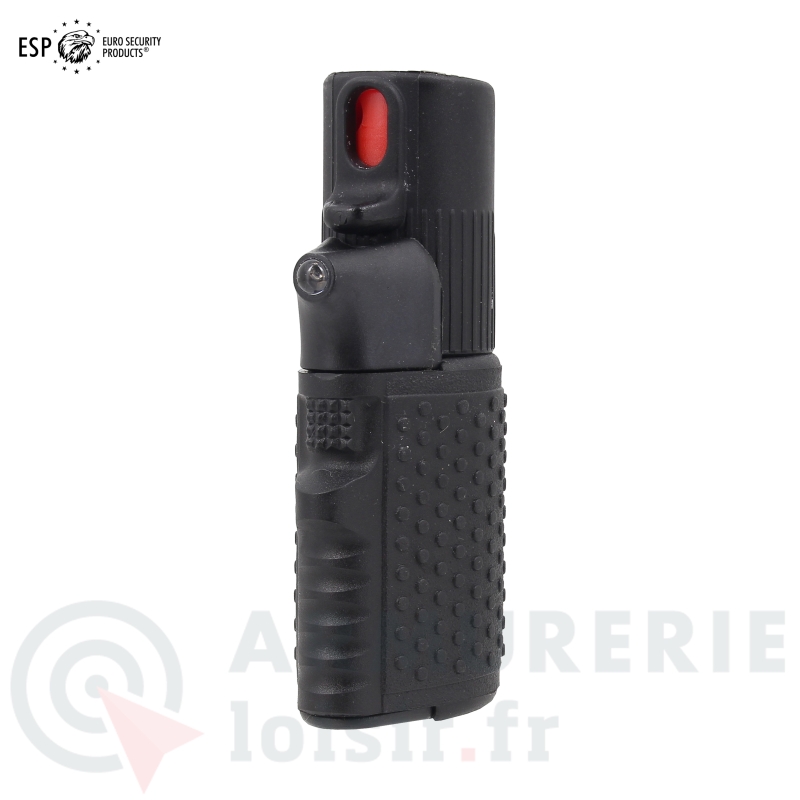 Spray lacrymog&egrave;ne poivre ESP Hurricane Flashlight noir 