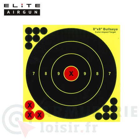 Lot de 25 cibles r&eacute;actives Elite Airgun jaune &Oslash;20cm