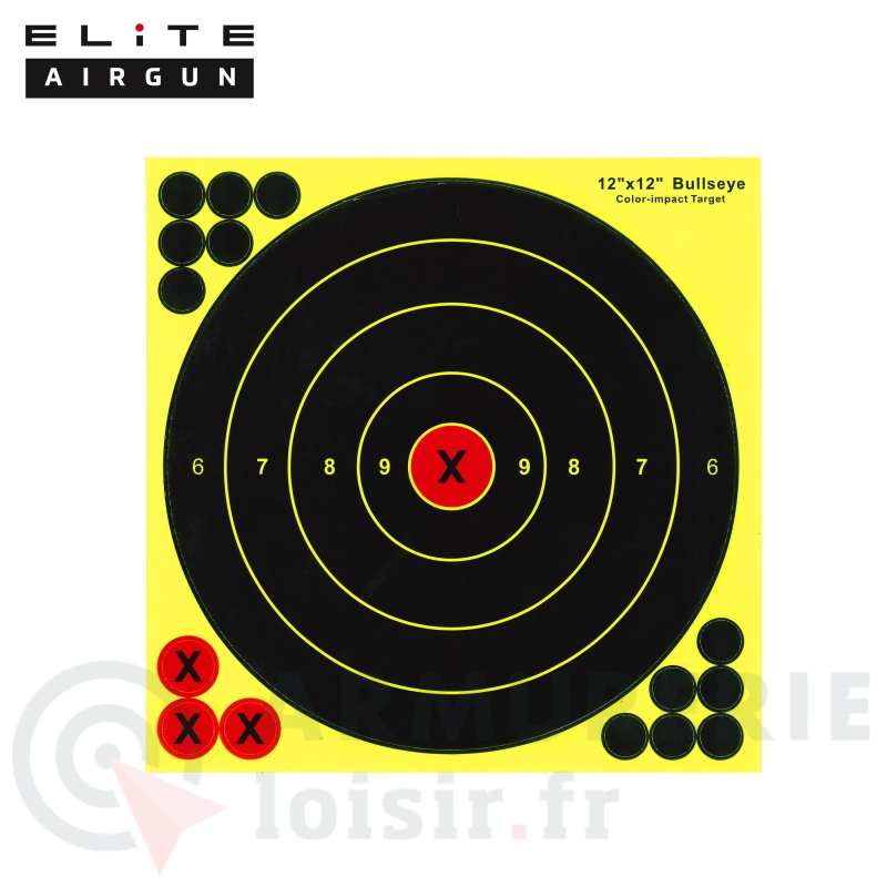 Lot de 25 cibles r&eacute;actives Elite Airgun jaune &Oslash;28cm