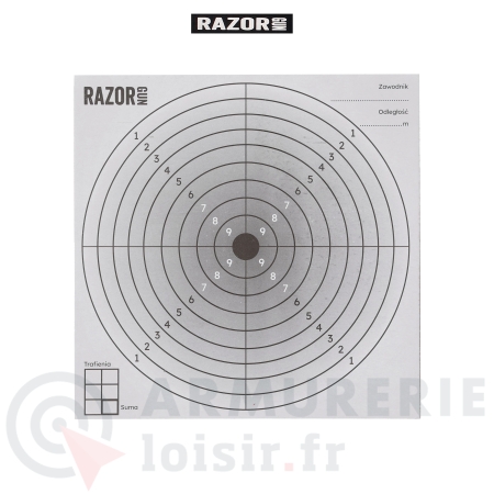 100 cibles de tir Razor Gun 14x14 cm