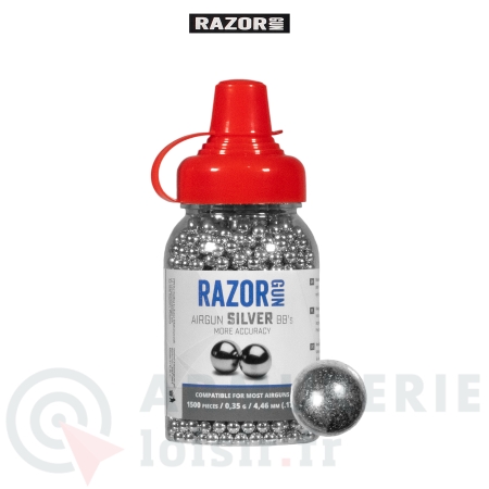 Biberon 1500 billes acier Razor Gun Silver - 4,5 mm...