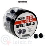 100 balles caoutchouc Razor Gun Speed Balls - .68