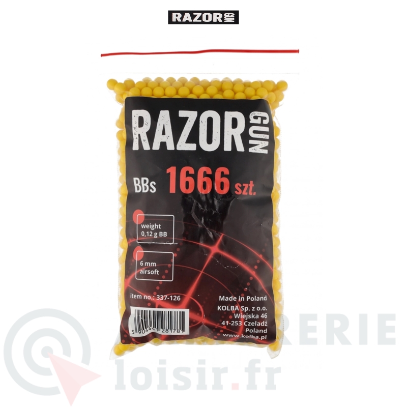 Sachet de 1666 billes jaunes Razor Gun - 6mm