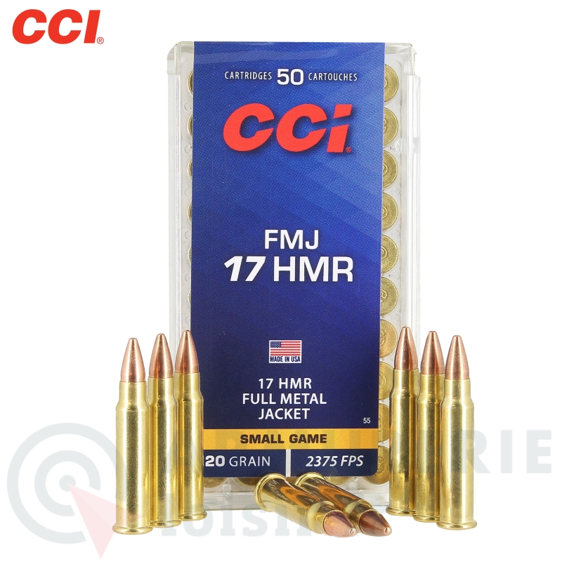 50 cartouches CCI FMJ - 17 HMR (20 gr)
