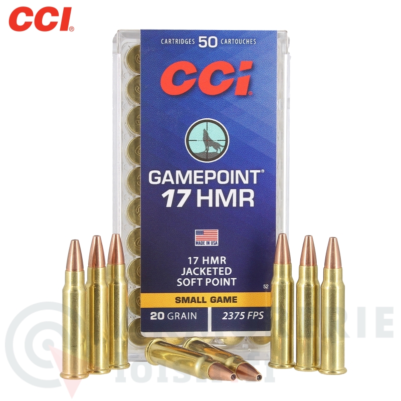 50 cartouches CCI Gamepoint - 17 HMR (20 gr)