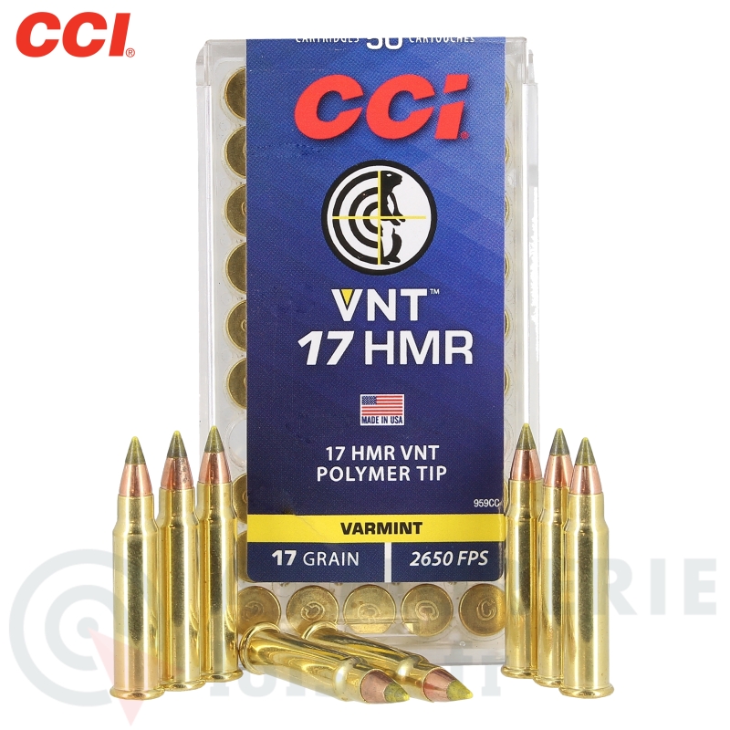 Boite de 50 munitions CCI VNT - 17 HMR (17 gr)