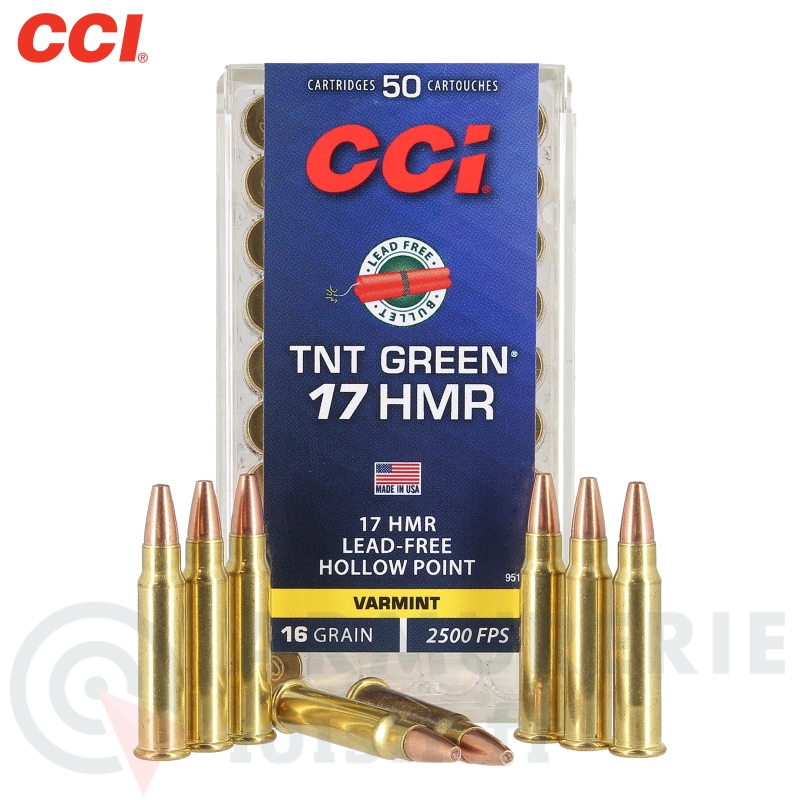 Boite de 50 munitions CCI TNT Green - 17 HMR (16 gr)
