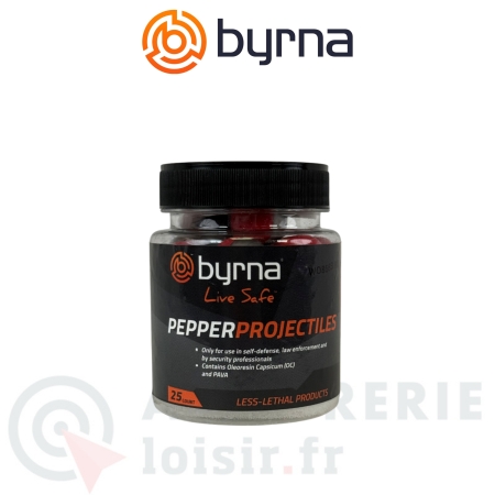 25 Balles Poivre Byrna Pepper Projectiles - .68