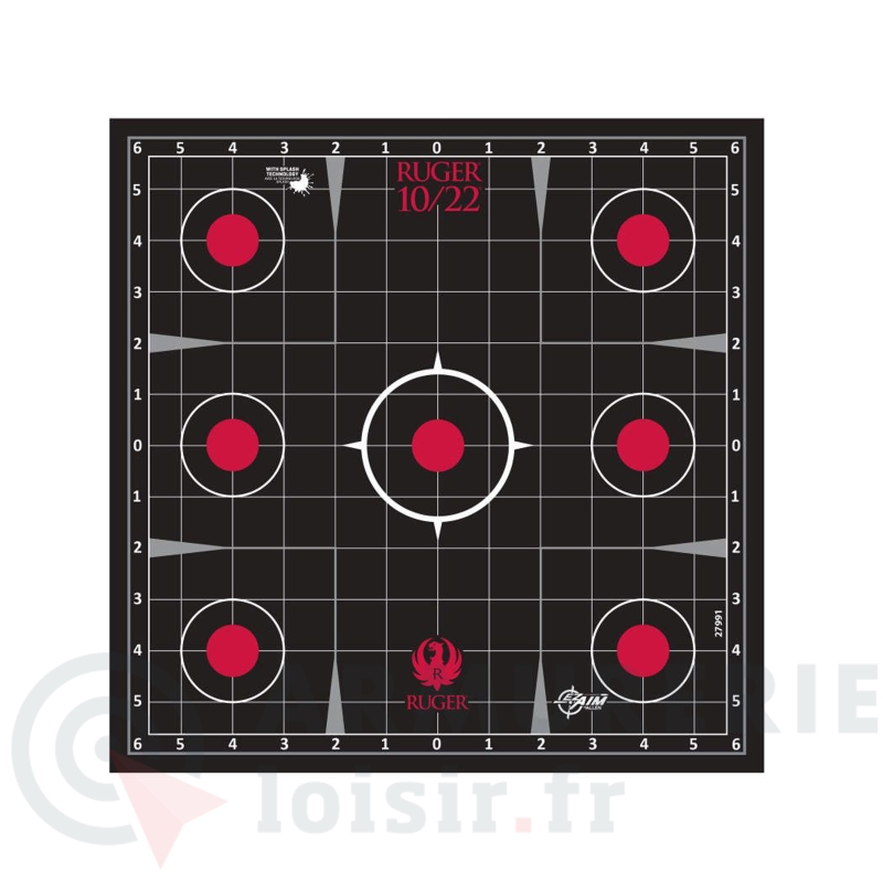 Lot de 5 cibles r&eacute;actives adh&eacute;sives Ruger Splash 10/22