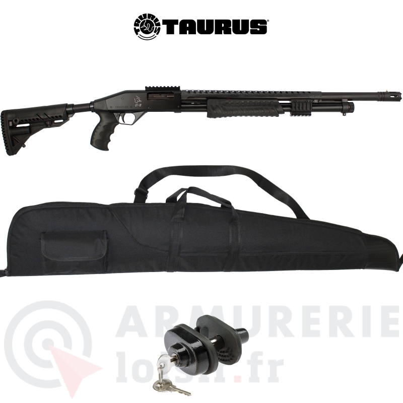 Pack Fusil &agrave; pompe Taurus ST12 Tactical (rayures droites) - 12/76