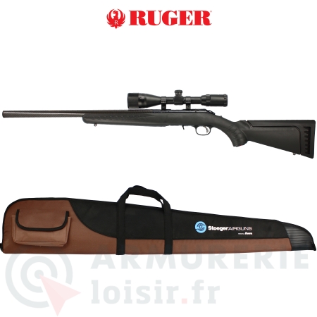Carabine Ruger American custom silencieux carbone .22lr