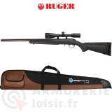 Carabine Ruger American custom silencieux carbone .22lr