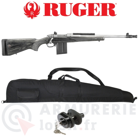 Carabine Ruger Gunsite Scout lamell&eacute; inox...