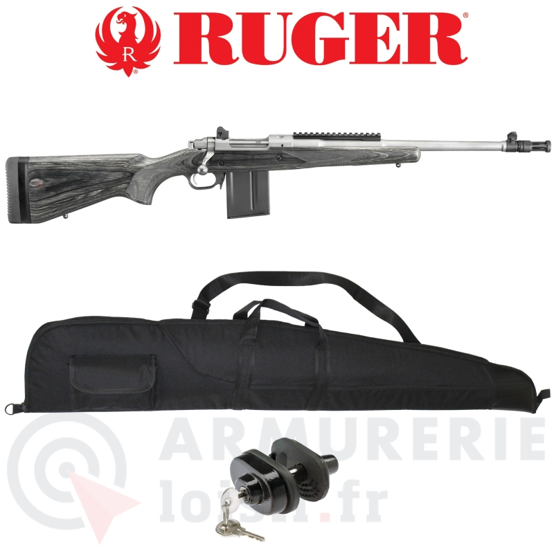 Carabine Ruger Gunsite Scout lamell&eacute; inox M77-GS .308 Win