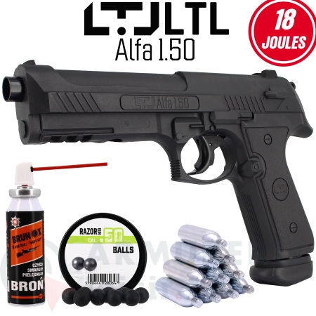 Pack pistolet de d&eacute;fense LTL Alfa 1 .50 (18 joules)