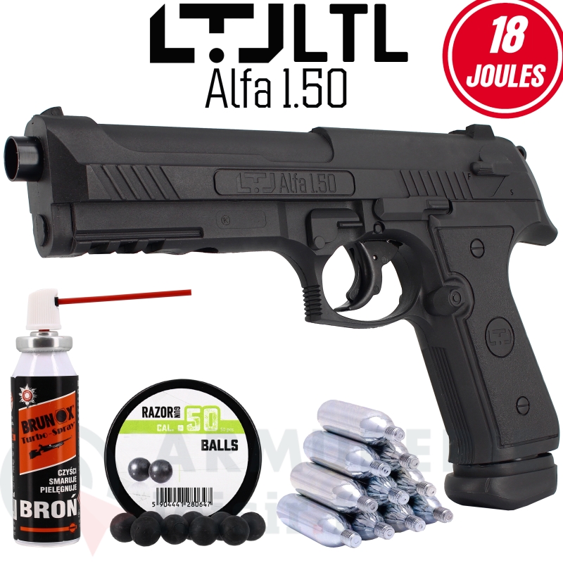 Pack pistolet de d&eacute;fense LTL Alfa 1 .50 (18 joules)