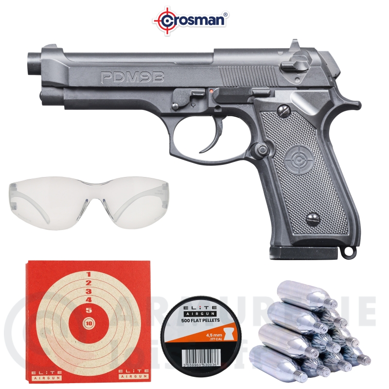 Pack Pistolet Crosman PDM9B CO2 4.5 mm 2.7 Joules