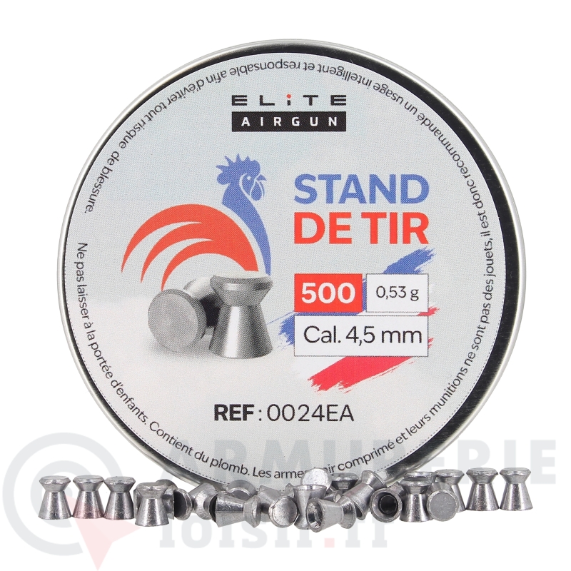 Boite de 500 plombs plats Elite Airgun Stand De Tir - 4.5mm (0.53 g)