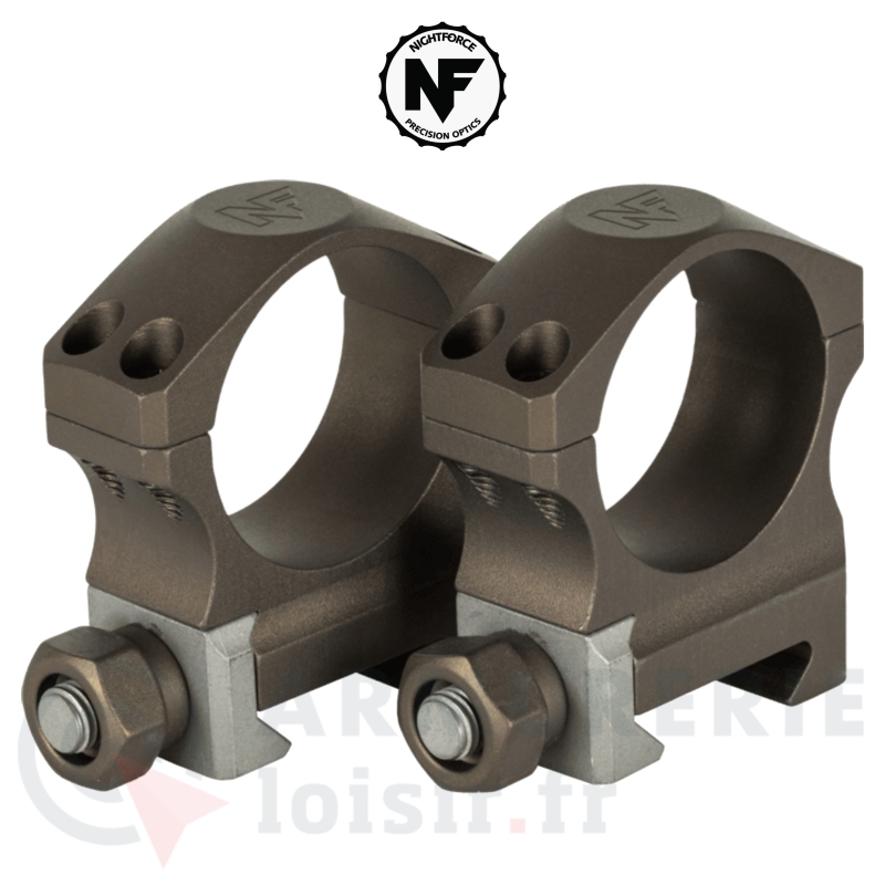 Anneaux de montage medium Nightforce XTRM Ultralite 30mm Dark Earth