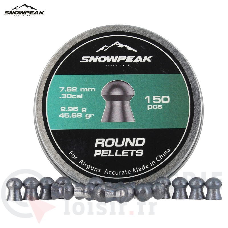150 plombs Snowpeak Round Pellets - 7.62mm (.30)