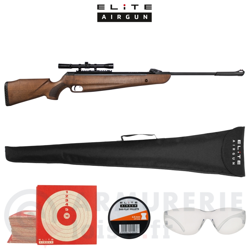 Carabine &agrave; plomb Elite Airgun Tracker W Bois - 4.5mm (19.9 Joules)
